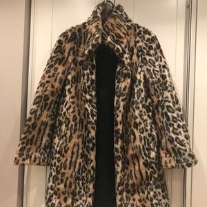 Cheetah print faux fur coat
